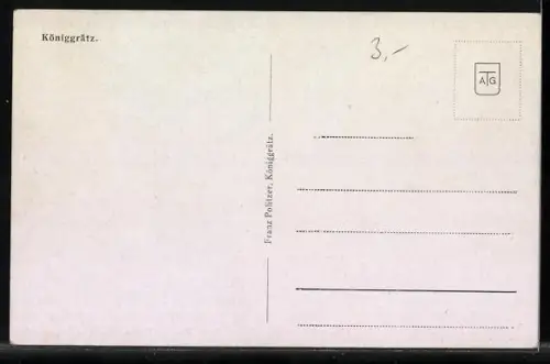 AK Königgrätz, Panorama mit Kirche