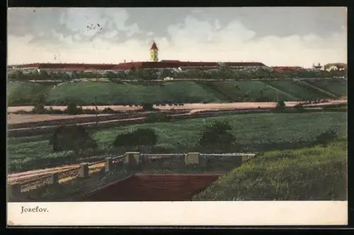 AK Josefov, Ortspartie mit Schloss