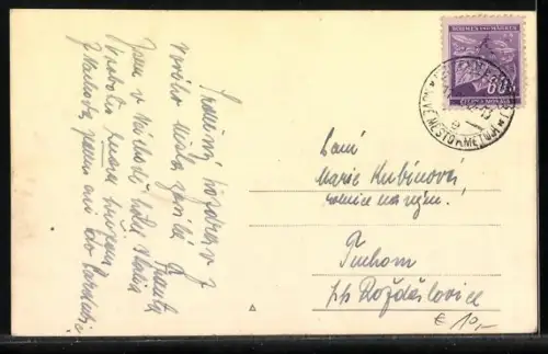 AK Nové Mesto n. Met., Panorama mit Kirche