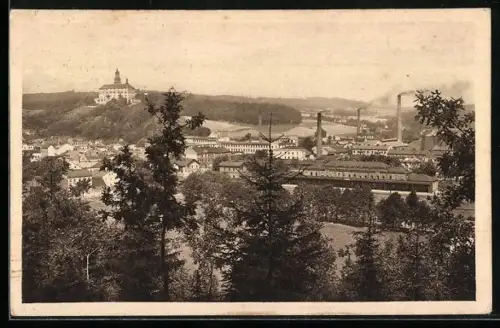 AK Náchod od severovýchodu, Panorama