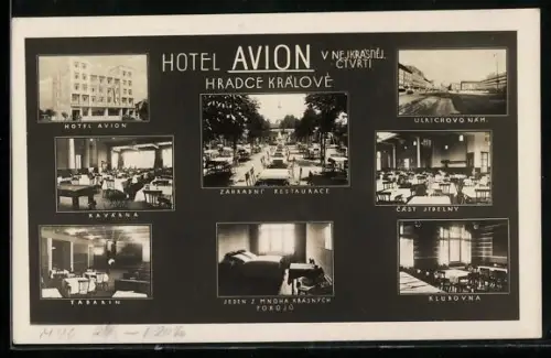 AK Königgrätz / Hradec Kralove, Hotel Avion, Ulrichovo nam