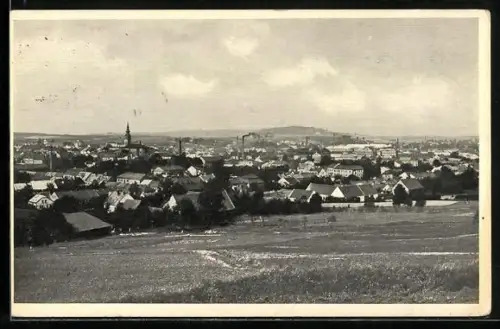 AK Neu-Titschen, Totalansicht vom Feld aus