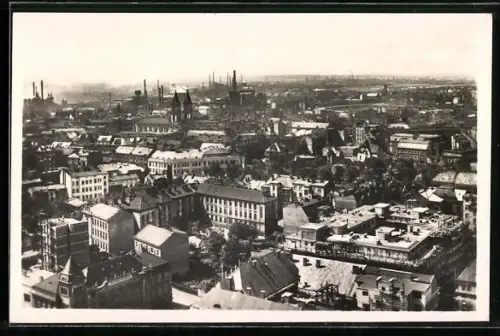 AK Mähr. Ostrau, Gesamtansicht mit Fabriken aus der Vogelschau