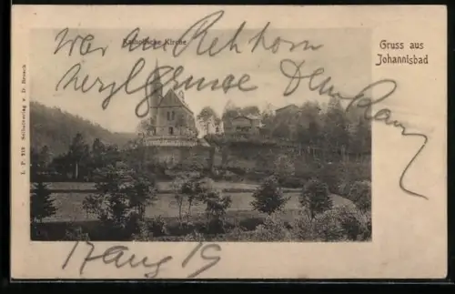 AK Johannisbad, Blick auf die Katholische Kirche