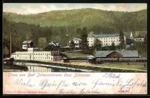 AK Bad Johannisbrunn, Teilansicht mit Badehaus