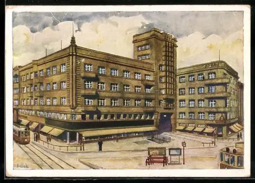 Künstler-AK Mor. Ostrava, Velká pasáz