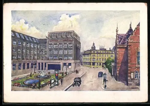 Künstler-AK Mor. Ostrava, Schillerovo nám