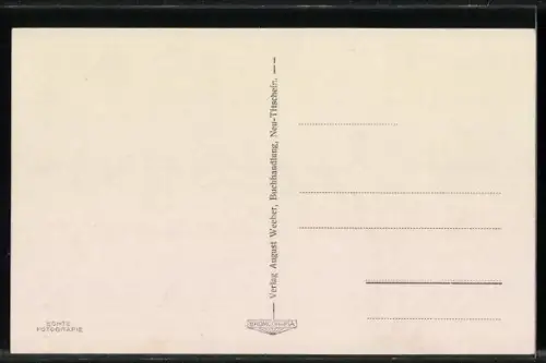 AK Neu Titschein, Stadtplatz mit Denkmal