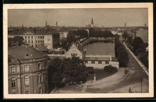 AK Troppau, Schlossring mit Sporthaus des Eislaufvereines