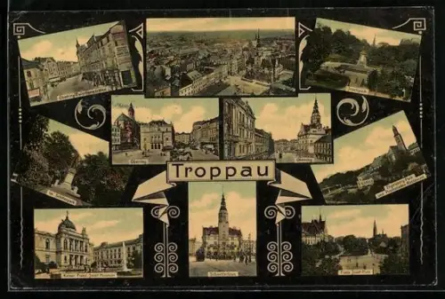 AK Troppau, Kaiser Franz Josef-Museum, Schmetterhaus, Josefspark