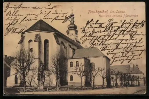 AK Freudenthal /Oe.-Schles., Deutsche Ordens-Pfarrkirche