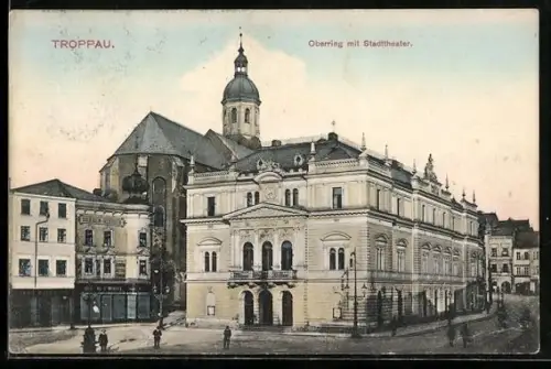 AK Troppau, Oberring mit Stadttheater