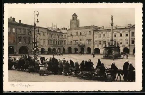 AK Neu-Titschein, Restaurant London von R. Ries, Sparkasse, Zahnarzt