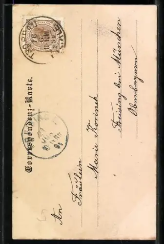 AK Troppau, Strassenpartie mit Gebäudeansicht