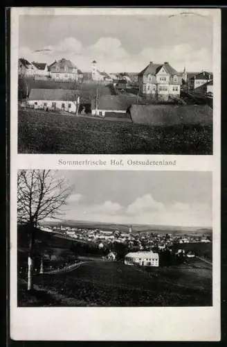 AK Hof /Sudetenland, Blick auf den Ort