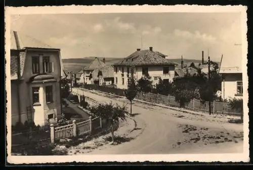 AK Benisch /Schlesien, Strassenpartie im Ort