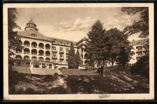 AK Gräfenberg, Priessnitzsanatorium mit Treppe