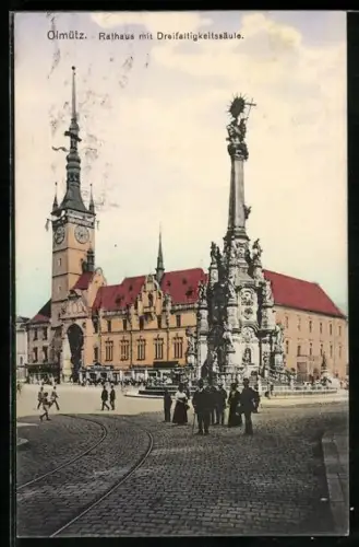 AK Olmütz, Rathaus mit Dreifaltigkeitssäule