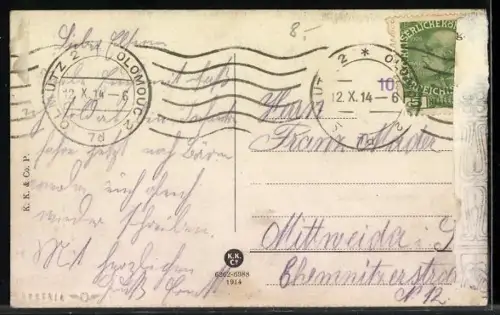 AK Olomouc, Gebäudeansicht, Denkmal, Ortspartie