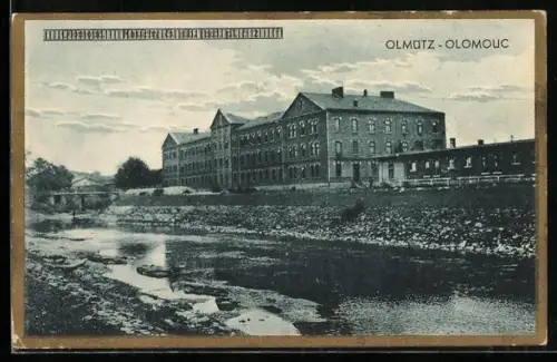 AK Olmütz, Teilansicht am Ufer
