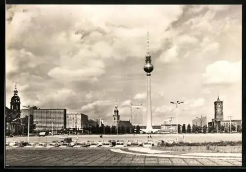 AK Berlin, Alexanderplatz, Panorama mit Fernsehturm