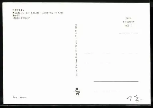 AK Berlin, Akademie der Künste, Studio