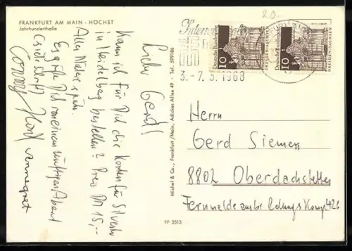 AK Frankfurt-Höchst, Partie an der Jahrhunderthalle