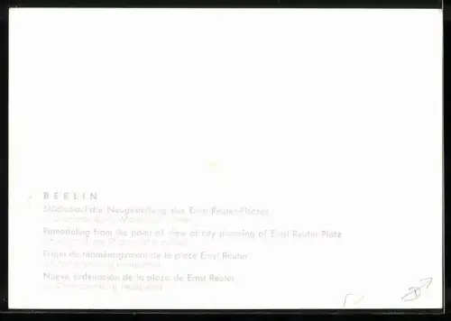 AK Berlin-Charlottenburg, Ernst-Reuter-Platz, Modellaufnahme