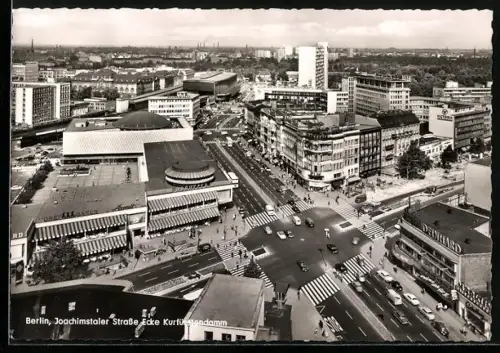 AK Berlin, Joachimstaler Strasse Ecke Kurfürstendamm mit Neubauten, Luftaufnahme