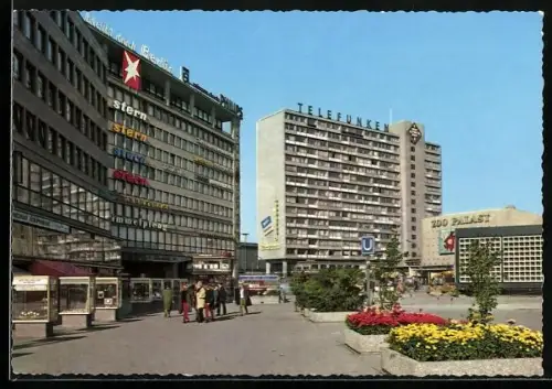 AK Berlin, Breitscheidplatz mit Hochhäuser am Zoo