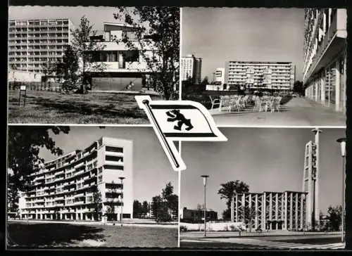 AK Berlin, Hansaviertel, Kirche, Wohnhaus, Ortspartien