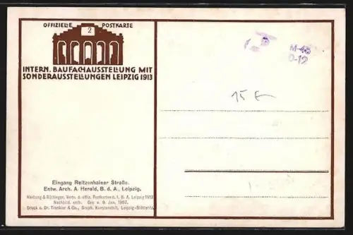 AK Leipzig, Internationale Baufach-Ausstellung 1913, Eingang Raitzenhainer Strasse
