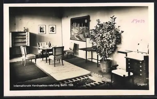 AK Berlin, Internationale Handwerks-Ausstellung 1938, Ungarn-Zimmer, Innenansicht