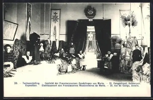 AK Anvers, Exposition, Etablissement des Franciscaines Missionnaires de Marie, 21, Rue du Congo