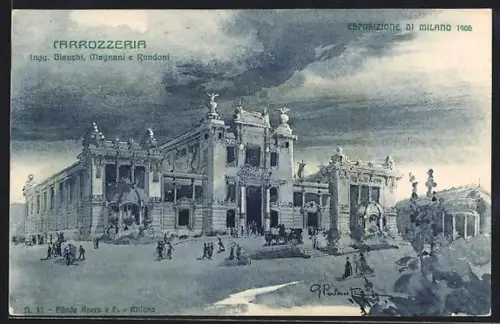 Künstler-AK Milano, Esposizione 1906, Carrozzeria