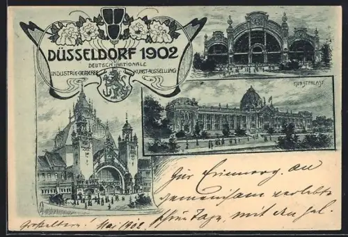 Lithographie Düsseldorf, Deutschnationale Industrie-Gewerbe-Kunstausstellung, Ausstellungshalle, Kunstpalast
