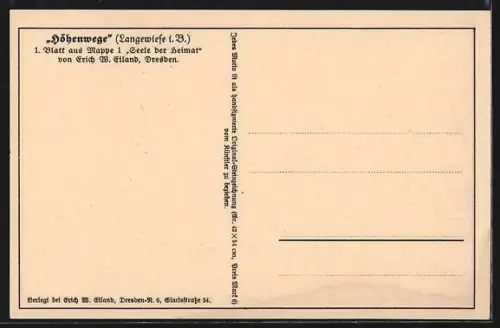 Künstler-AK Langewiese i. B., Flurkreuz im Sonnenschein