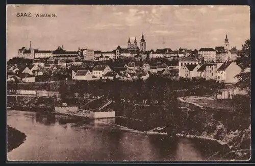AK Saaz, Westseite mit Flusspartie