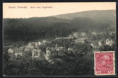 AK Eichwald, Blick auf den Kurort vom Vogelherd