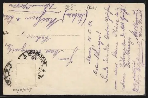 AK Aussig a. d. E., Teilansicht mit Kirche