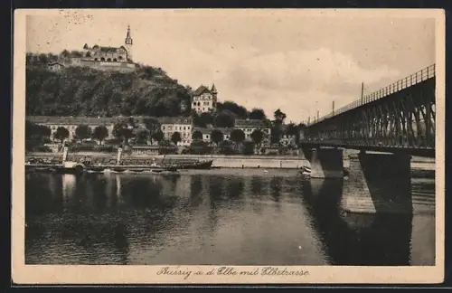 AK Aussig a. d. Elbe, Ferdinandshöhe mit Elbstrasse