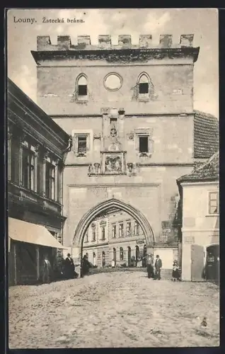 AK Laun / Louny, Zatecka brana, Stadttor