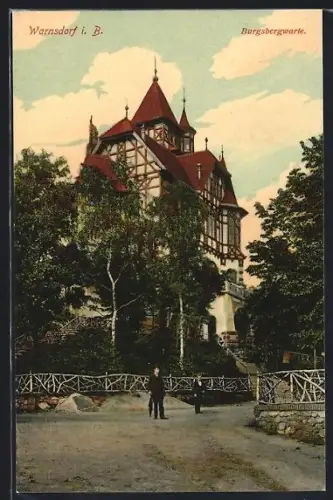 AK Warnsdorf i. B., Blick zur Burgsbergwarte