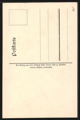 Künstler-AK Rumburg i. B., Blick zur Evang. Kirche