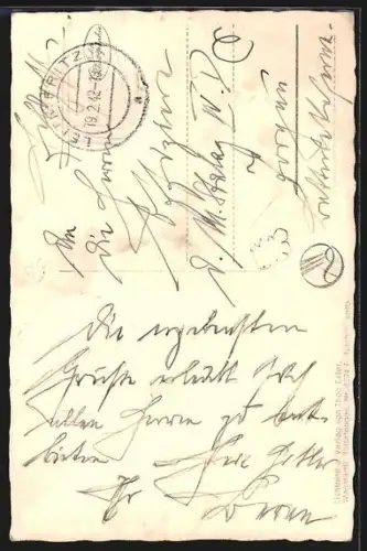 AK Leitmeritz / Litomerice, Strasse mit Kirche, Marschierende Leute, Litfasssäule