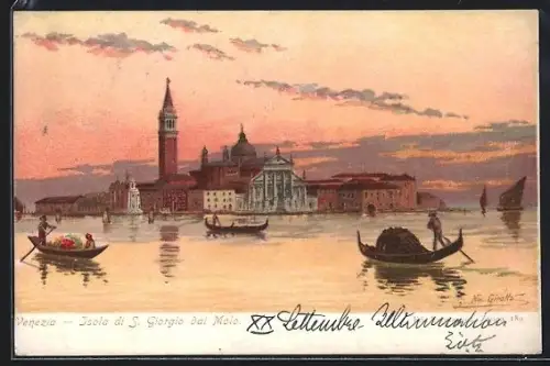 Lithographie Venezia, Isola di S. Giorgio dal Molo