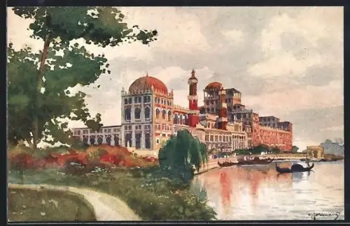 Künstler-AK Lido di Venezia, Grand Hotel Excelsior