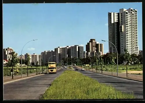AK Berlin, Strassenpartie in der Gropiusstadt