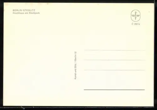 AK Berlin-Steglitz, Hochhaus am Stadtpark und Geschäft