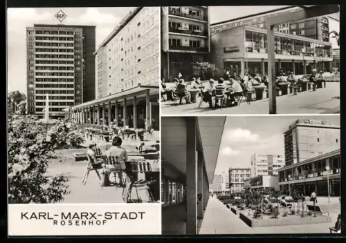 AK Karl-Marx-Stadt, Hotel Rosenhof, Mehrfachansicht